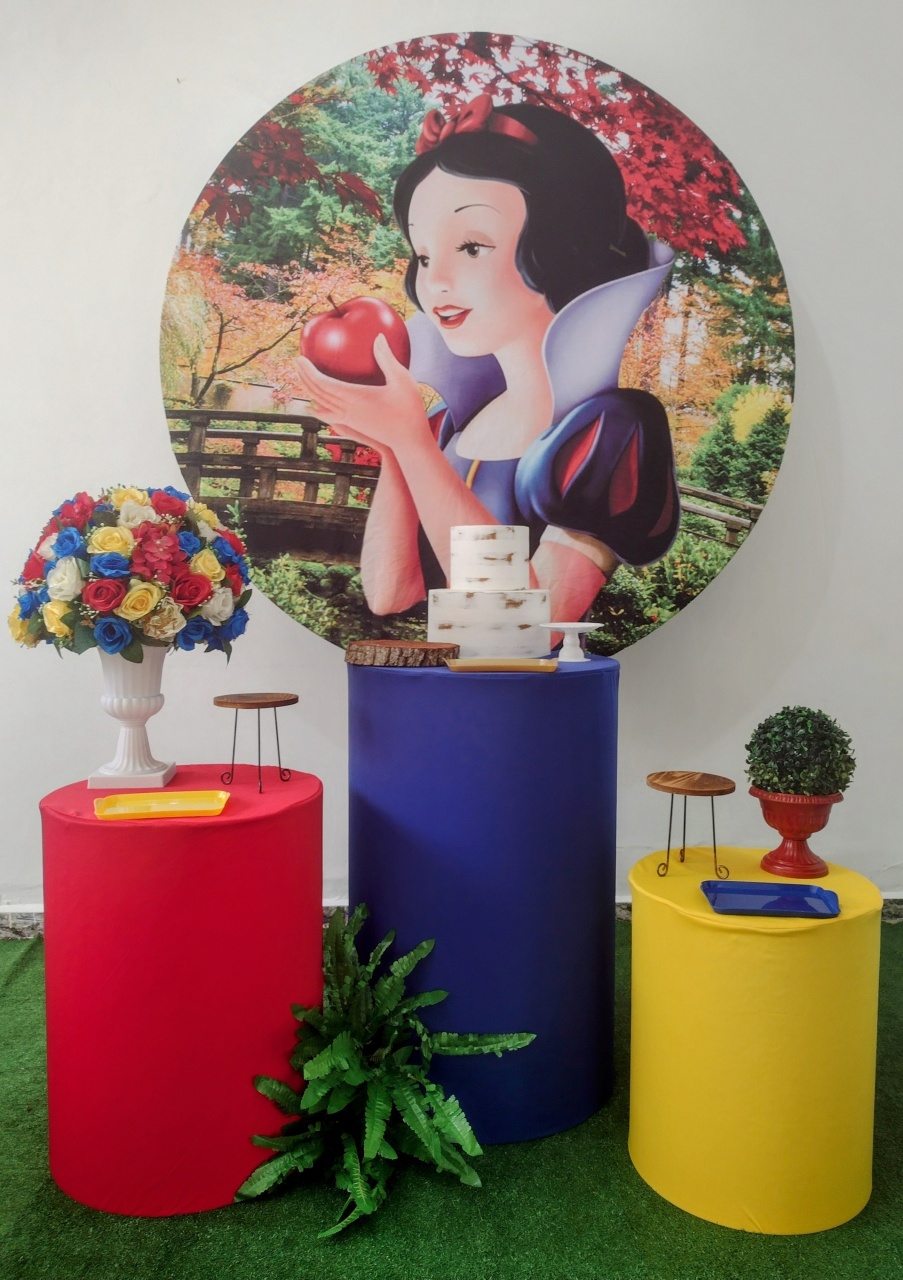 Kit Pegue E Monte Branca de Neve Com Cesto de Chão - Clássico - Neide Locações pegue e Monte 