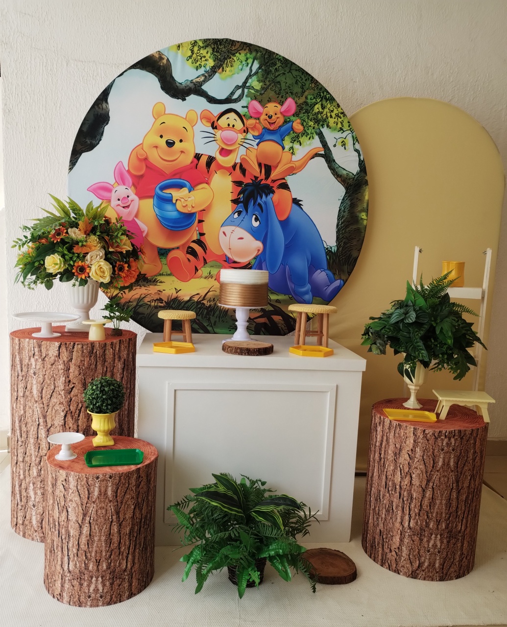 Kit Pegue E Monte Floresta Ursinho Pooh Puff - Luxo - Neide Locações pegue e Monte 