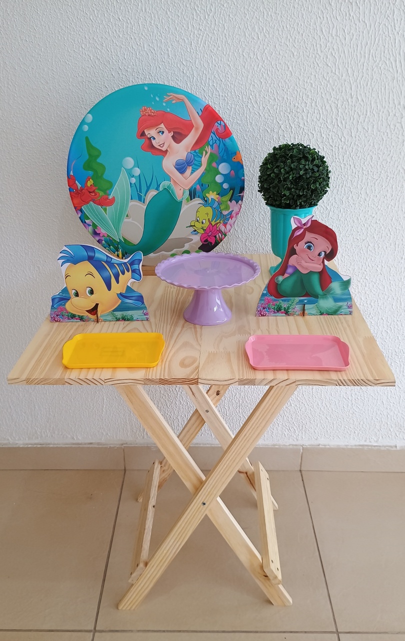 Mini Kit - Festa Na Mesa ‐ Ariel Pequena Sereia - Neide Locações pegue e Monte 