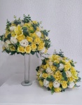 Arranjo Permanente de Flores Artificiais Amarelo E Branco Tamanho P - imagem 2