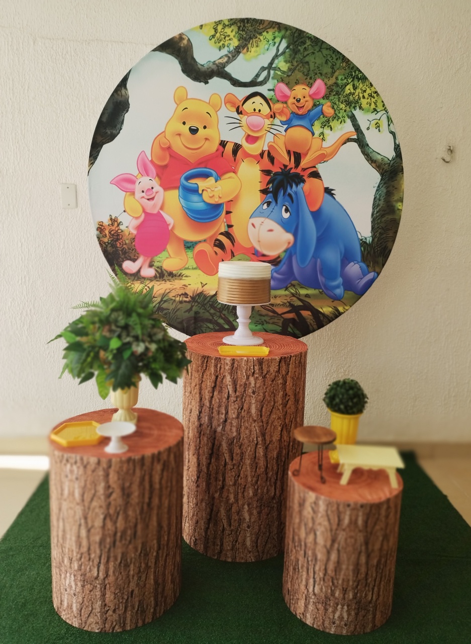 Kit Pegue E Monte Floresta Ursinho Pooh Puff - Clássico - Neide Locações pegue e Monte 