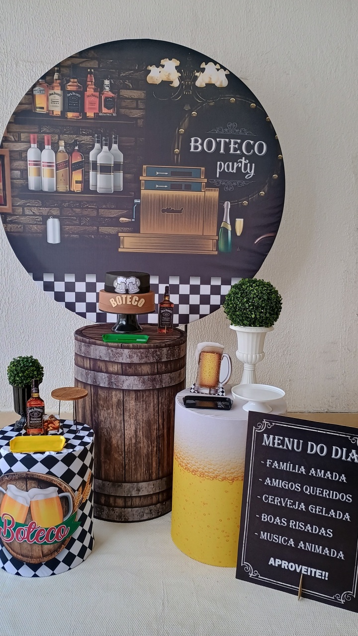 Kit Pegue E Monte Boteco Party Com Displays - Clássico  - Neide Locações pegue e Monte 