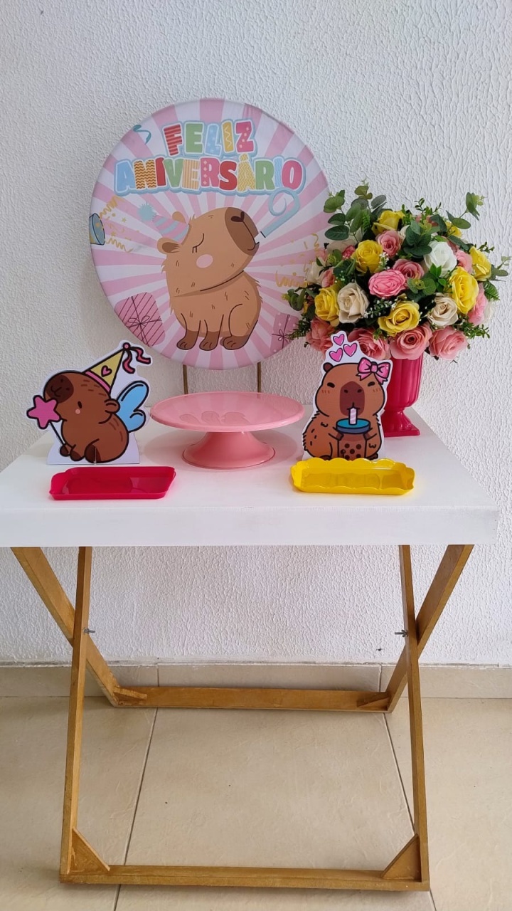 Mini Kit - Festa Na Mesa - Capivara - Neide Locações pegue e Monte 