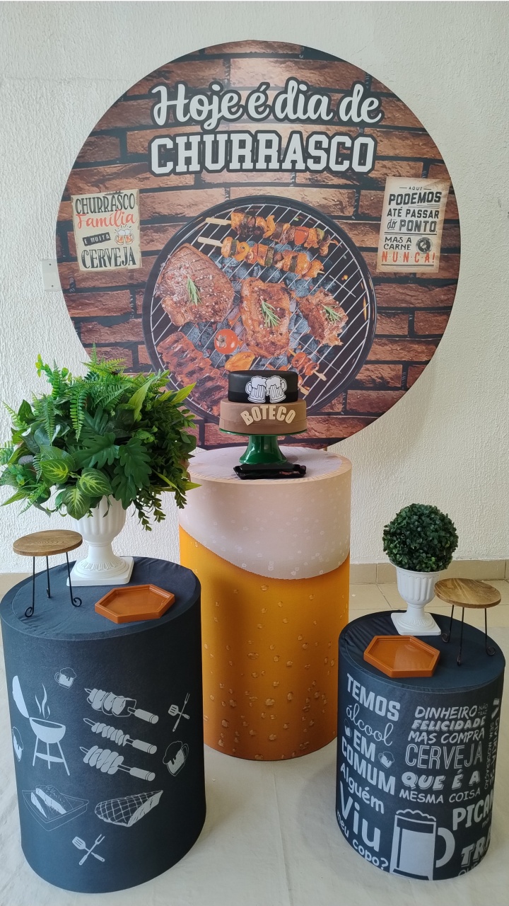 Kit Pegue E Monte Hoje É Dia de Churrasco - Clássico - Neide Locações pegue e Monte 