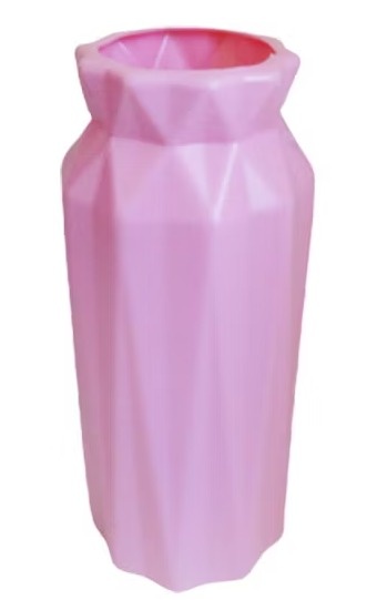 Vaso de Plástico Glam Decoração Rosa - Neide Locações pegue e Monte 
