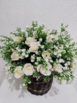 Cesto Permanente de Flores Artificiais Brancas - imagem 2
