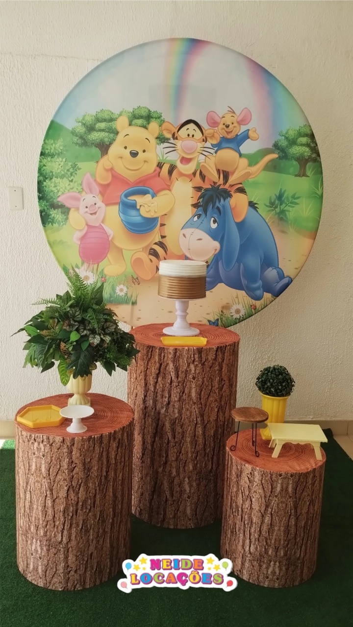 Kit Pegue E Monte Arco Íris Ursinho Pooh Puff - Clássico - Neide Locações pegue e Monte 