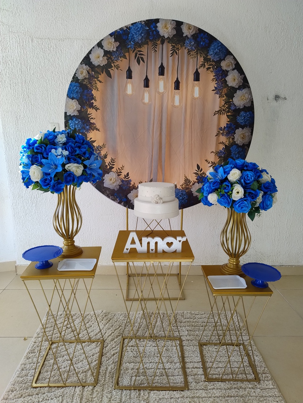 Kit Pegue E Monte - Floral Romântico Azul Tiffany - Casamento Noivado Bodas - Neide Locações pegue e Monte 