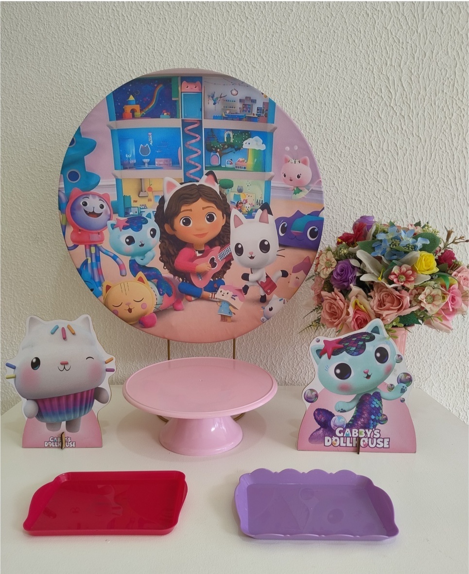 Mini Kit - Festa Na Mesa - Casa Mágica de Gabby - Neide Locações pegue e Monte 