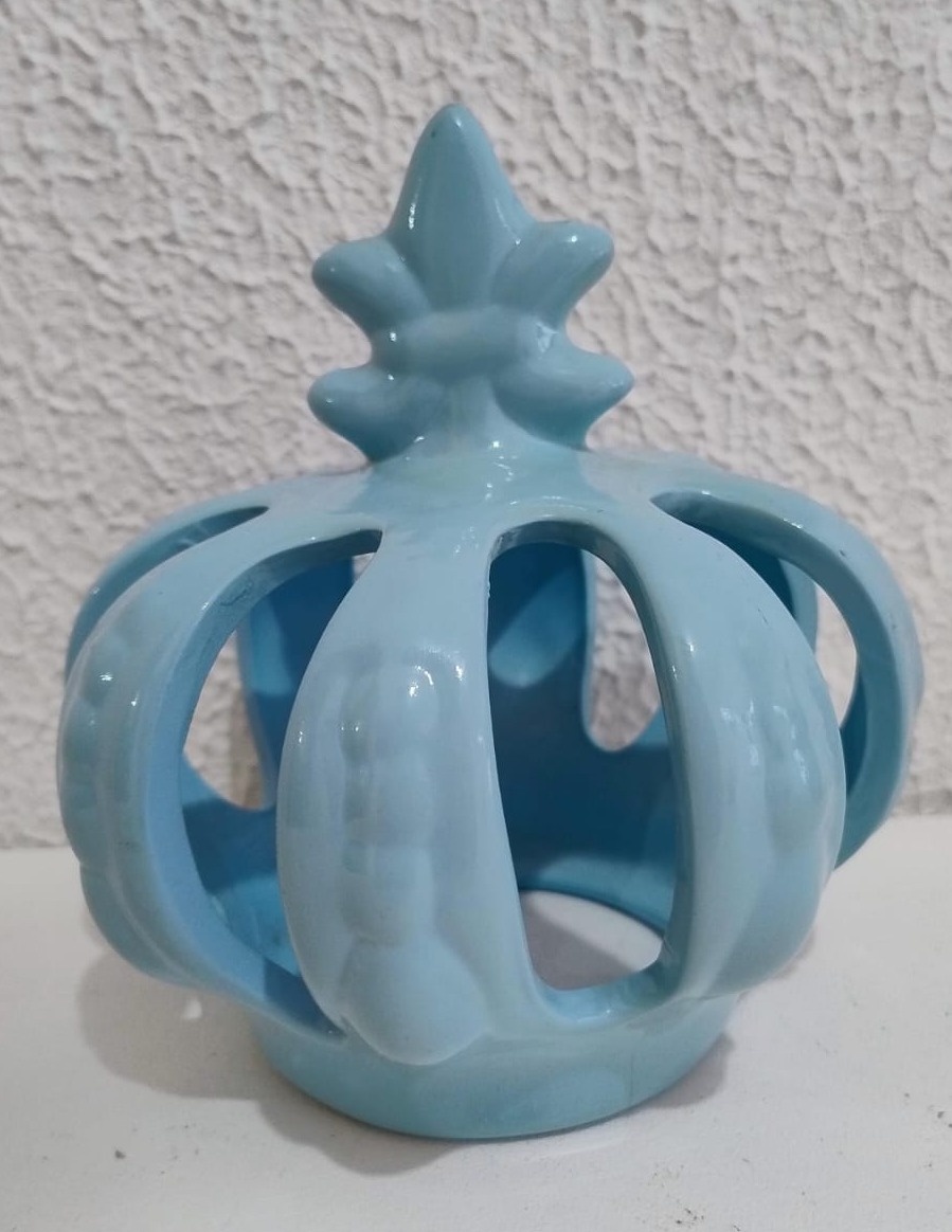 Coroa Porcelana Cerâmica Azul - Neide Locações pegue e Monte 