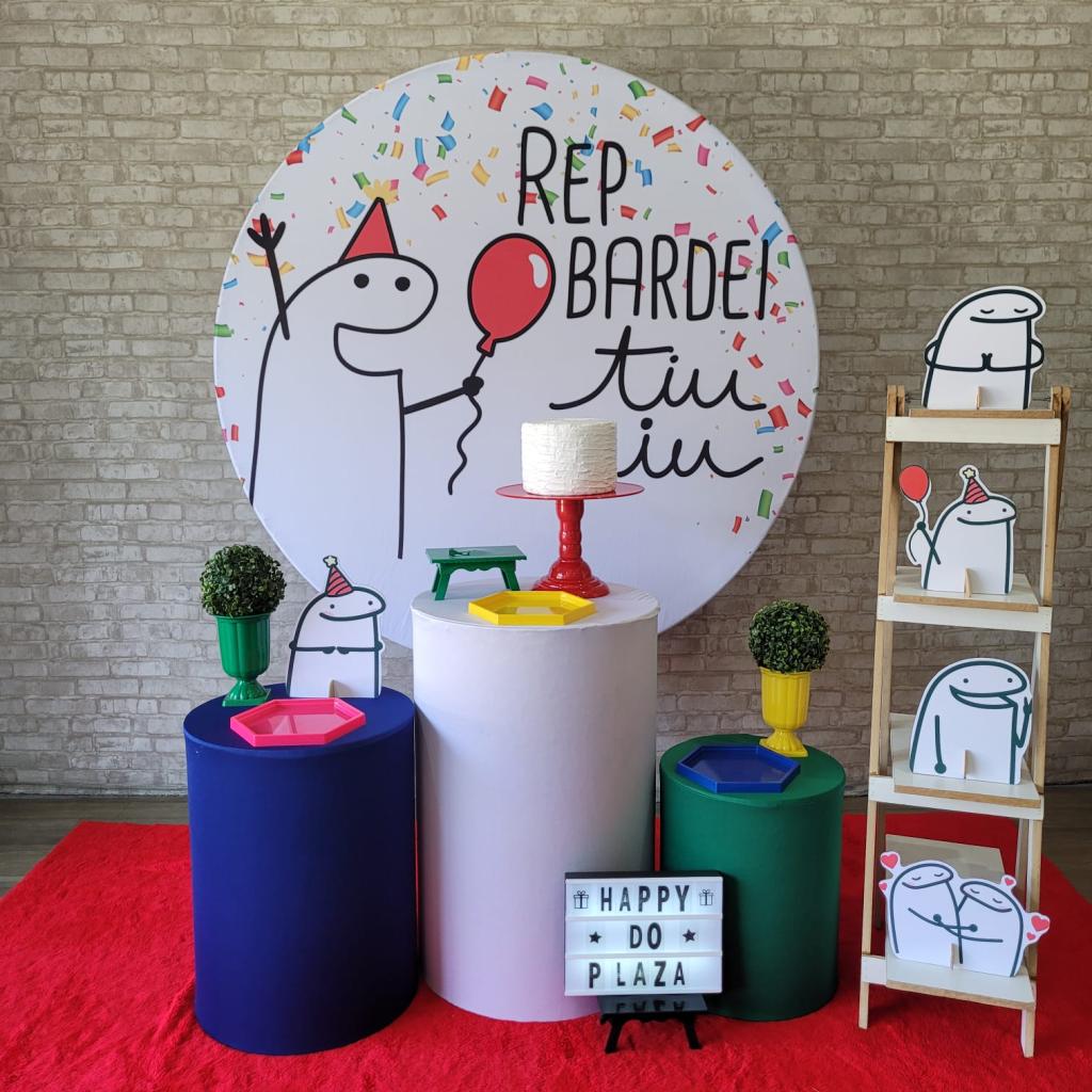 Alugue Tema Para Festa Decoração Meme Flork Tecido ( Modelo 2 ) - Tallentos Decorações 