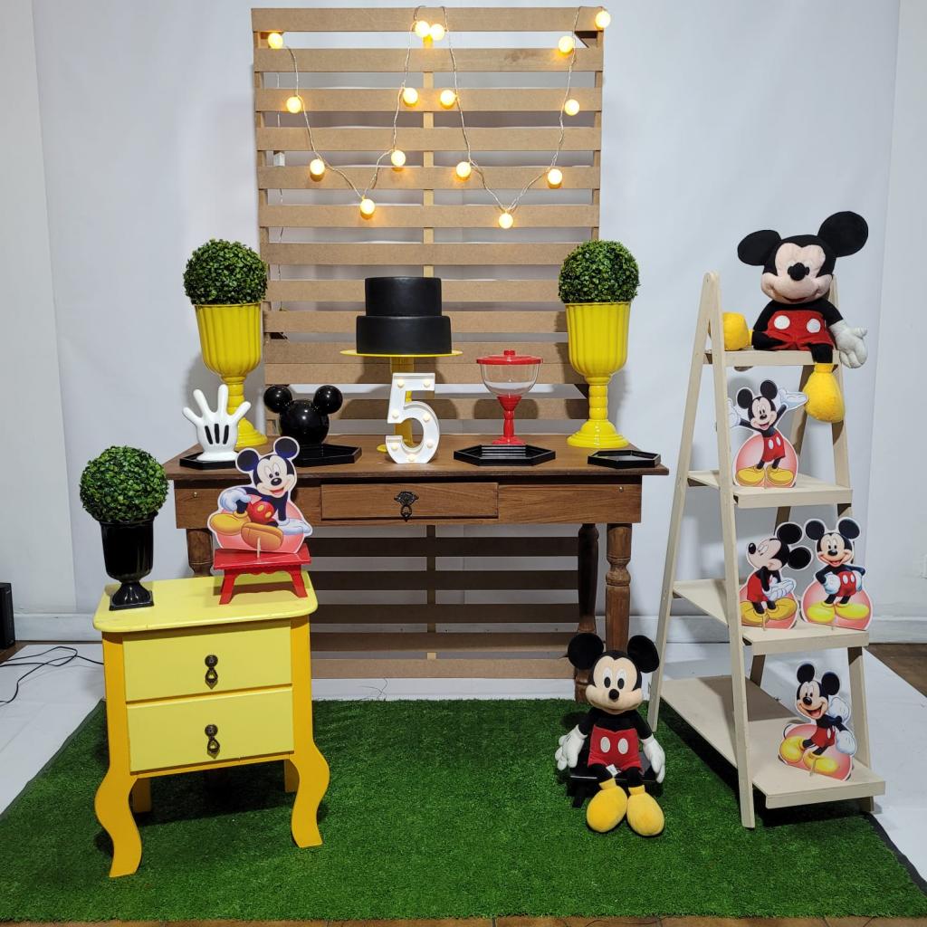 Alugue Tema Para Festa Decoração Mickey Tecido ( Modelo 4 ) - Tallentos Decorações 