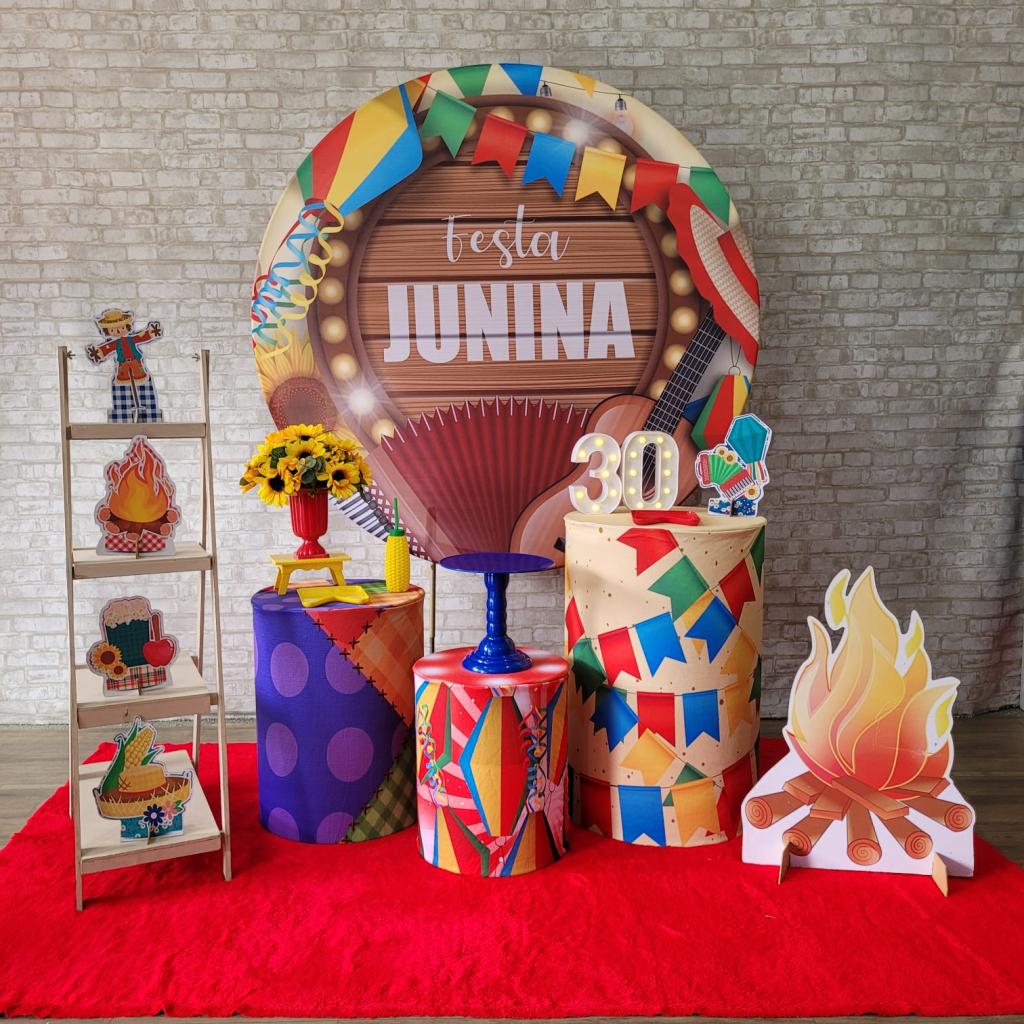 Alugue Tema Para Festa Decoração Junina Tecido ( Modelo 06 ) - Tallentos Decorações 