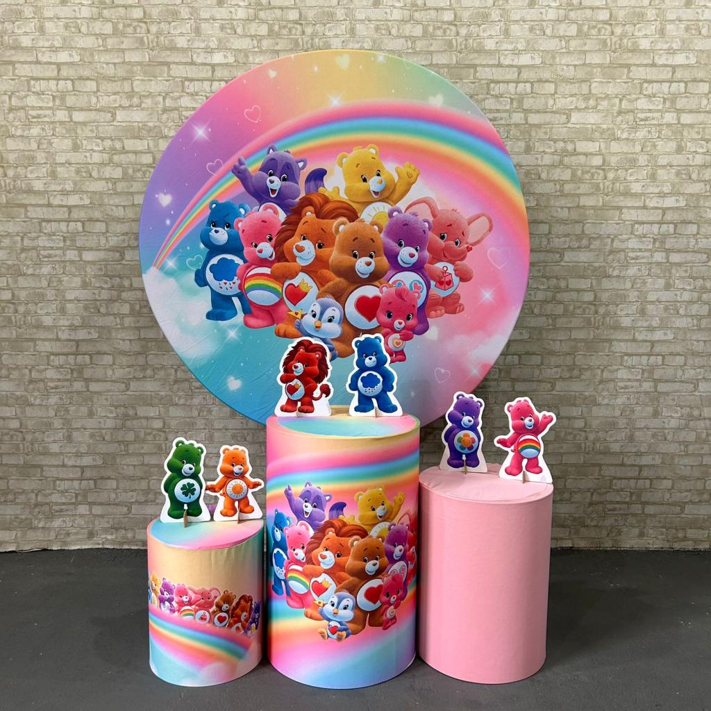 Alugue Tema Para Festa Decoração Ursinhos Carinhosos Tecido ( Modelo 1 ) - Tallentos Decorações 