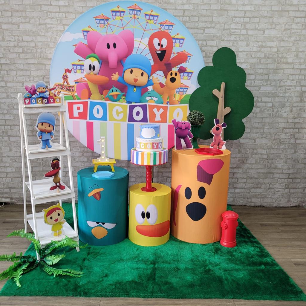 Alugue Tema Para Festa Decoração Pocoyo Tecido ( Modelo 2 ) - Tallentos Decorações 