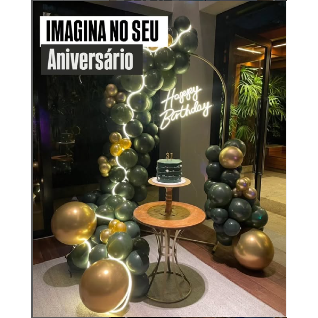 Alugue Tema Para Festa Decoração Happy Tecido Acompanha Balão - Tallentos Decorações 