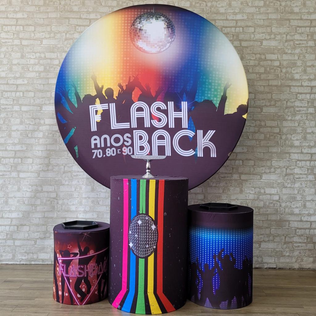 Alugue Tema Para Festa Decoração Flask Back Tecido ( Modelo 1 ) - Tallentos Decorações 