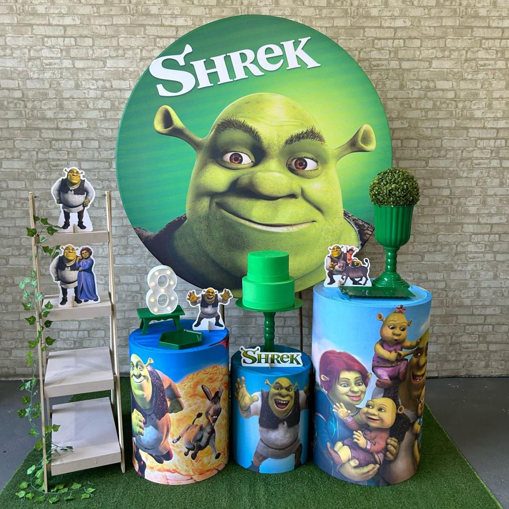Alugue Tema Para Festa Decoração Shrek Tecido ( Modelo 2 ) - Tallentos Decorações 