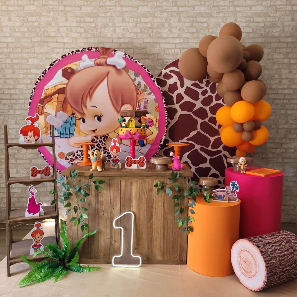 Alugue Tema Para Festa Decoração Pedrita Tecido ( Modelo 3 ) Acompanha Balão - Tallentos Decorações 
