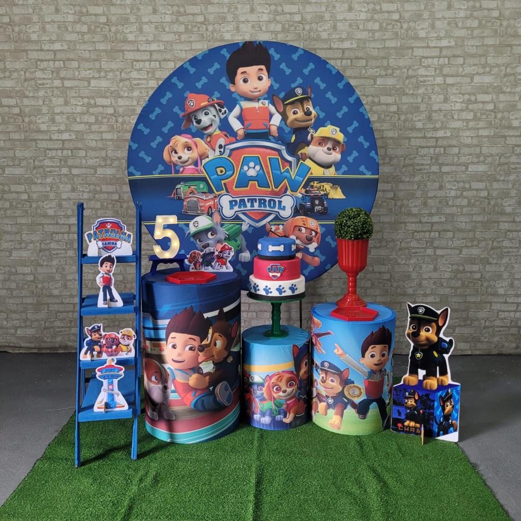 Alugue Tema Para Festa Decoração Patrulha Canina Tecido ( Modelo 6 ) - Tallentos Decorações 