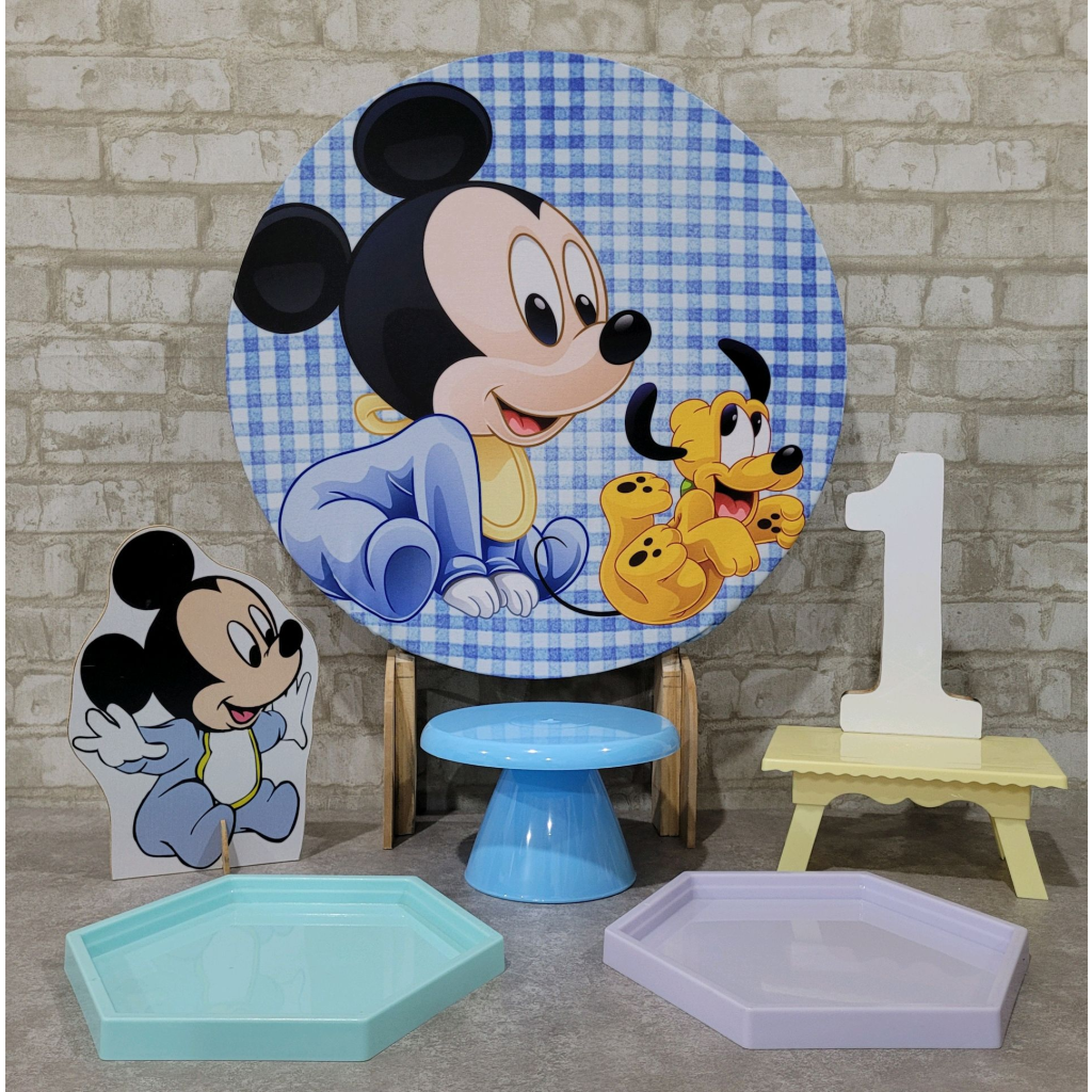 Alugue Tema Para Festa Na Mesa Decoração Mickey Baby - Tallentos Decorações 