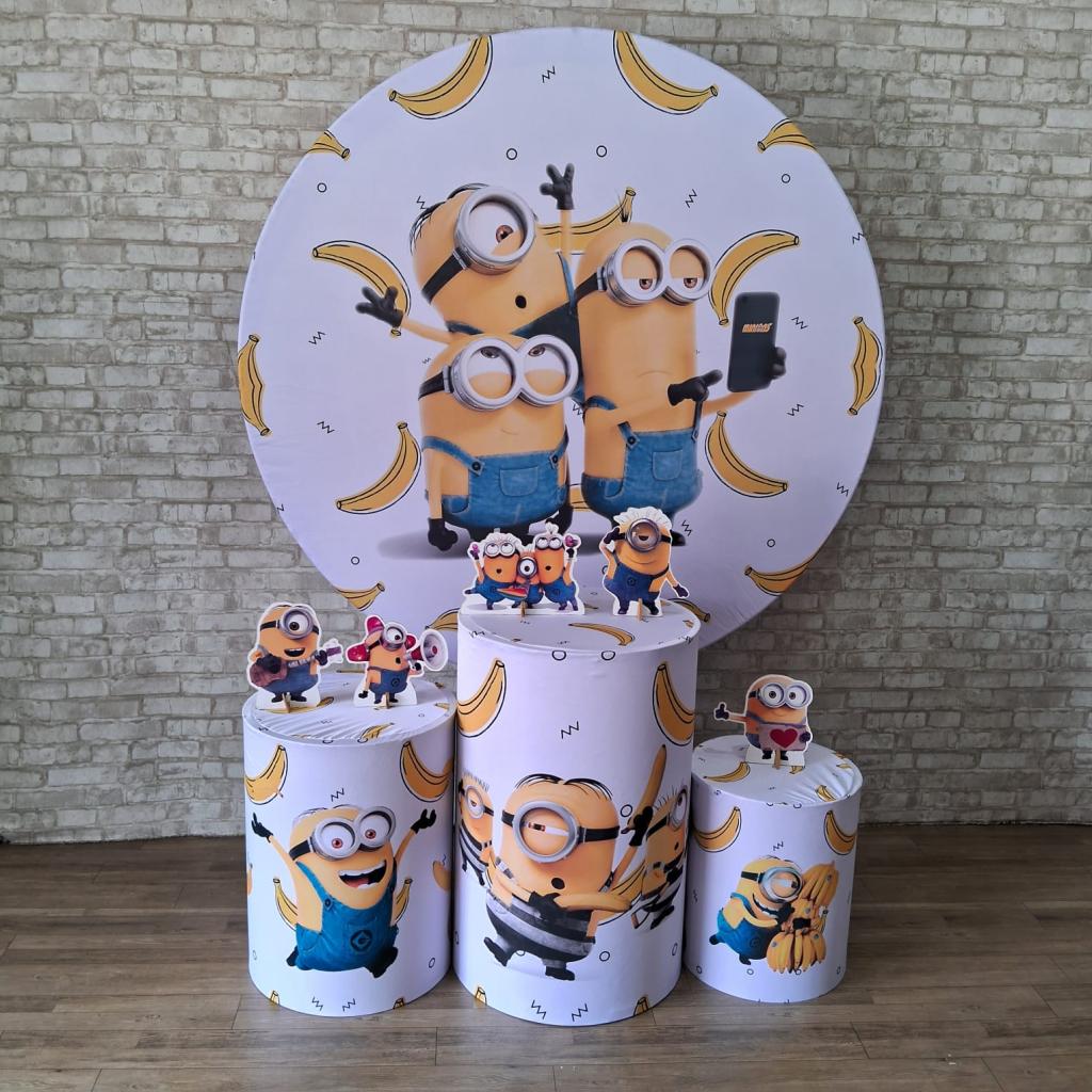 Alugue Tema Para Festa Decoração Minions Tecido ( Modelo 1 ) - Tallentos Decorações 
