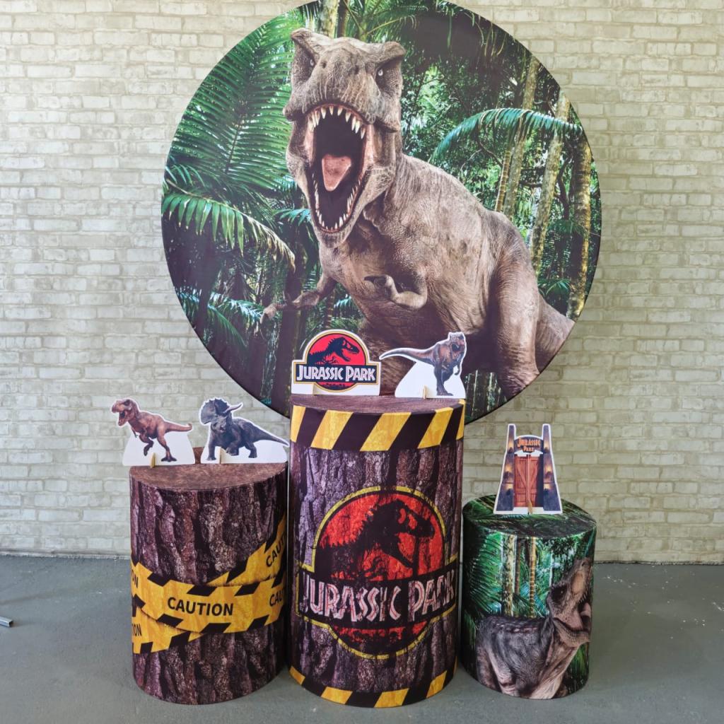 Alugue Tema Para Festa Decoração Dinossauro Tecido ( Modelo 1 ) - Tallentos Decorações 
