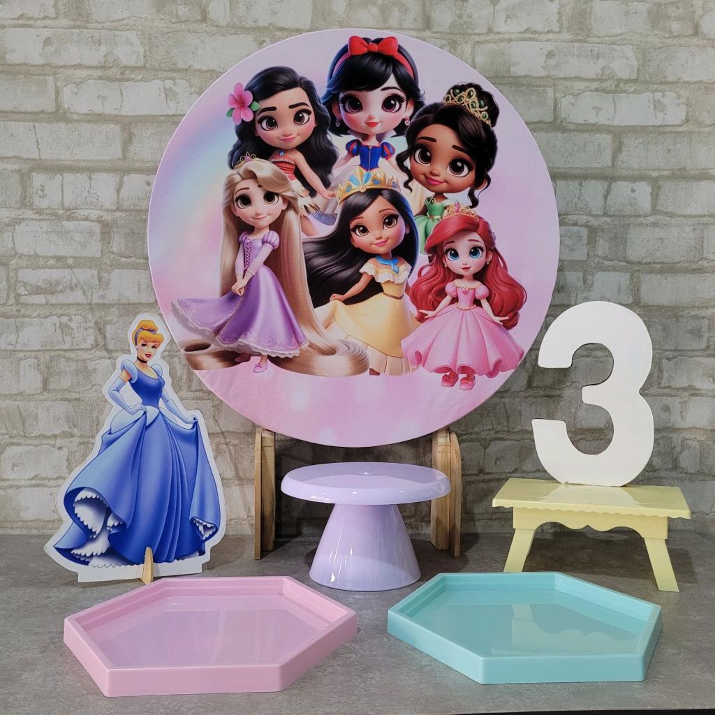 Alugue Tema Para Festa Na Mesa Decoração Princesas Baby - Tallentos Decorações 