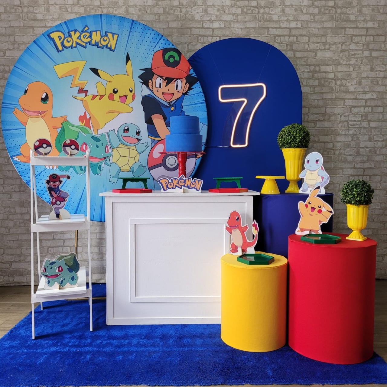 Alugue Tema Para Festa Decoração Pokémon Tecido ( Modelo 3 ) - Tallentos Decorações 