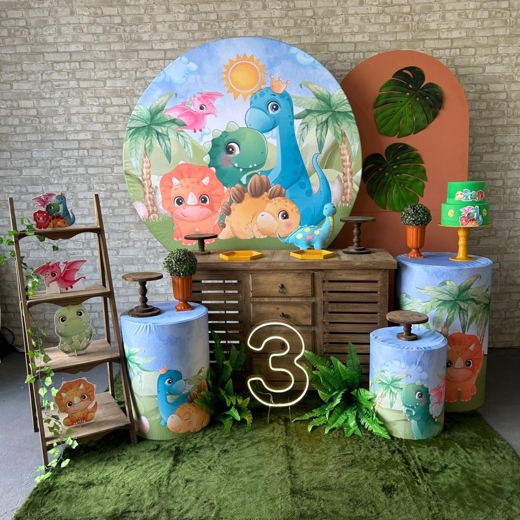 Alugue Tema Para Festa Decoração Dino Baby Tecido ( Modelo 3 ) - Tallentos Decorações 