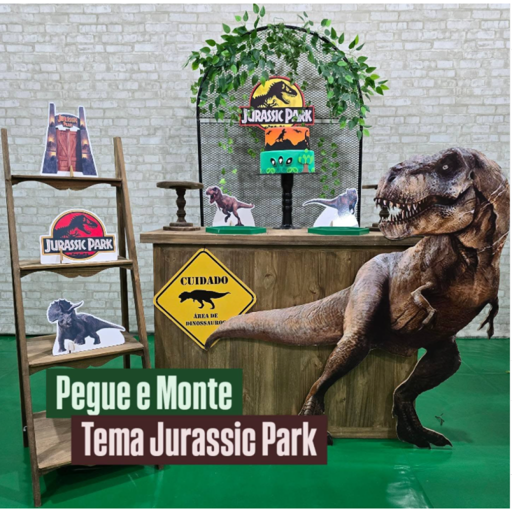 Alugue Tema Para Festa Decoração Dinossauro Tecido ( Modelo 3 ) - Tallentos Decorações 