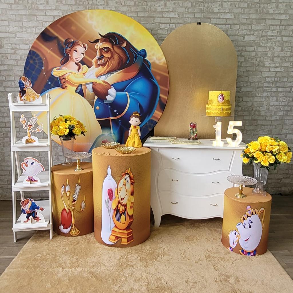 Alugue Tema Para Festa Decoração Bela E A Fera Tecido ( Modelo 7 ) - Tallentos Decorações 