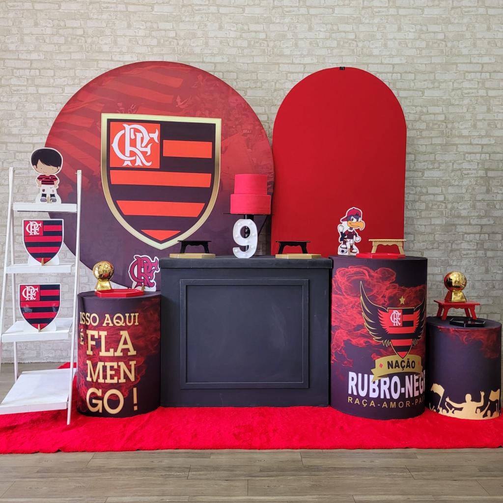 Alugue Tema Para Festa Decoração Flamengo Tecido ( Modelo 3 ) - Tallentos Decorações 