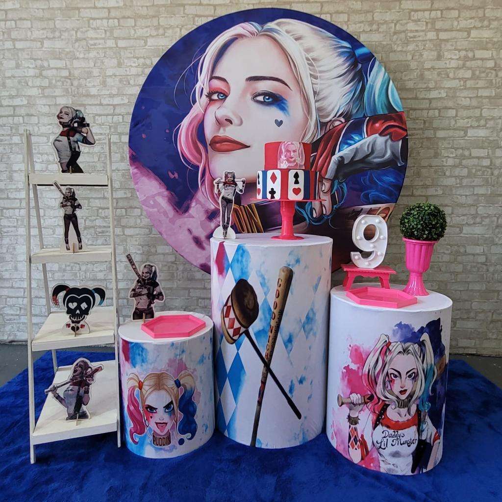 Alugue Tema Para Festa Decoração Arlequina Tecido ( Modelo 2 ) - Tallentos Decorações 