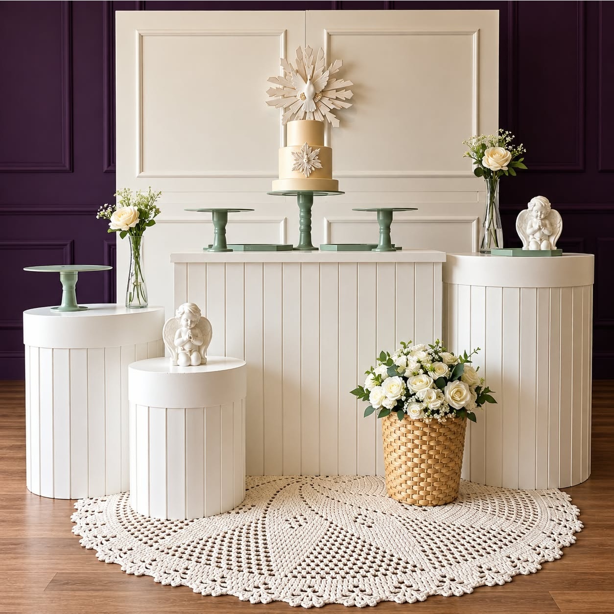 Alugue Tema Para Festa Decoração Batizado Tecido ( Modelo 8 ) - Tallentos Decorações 