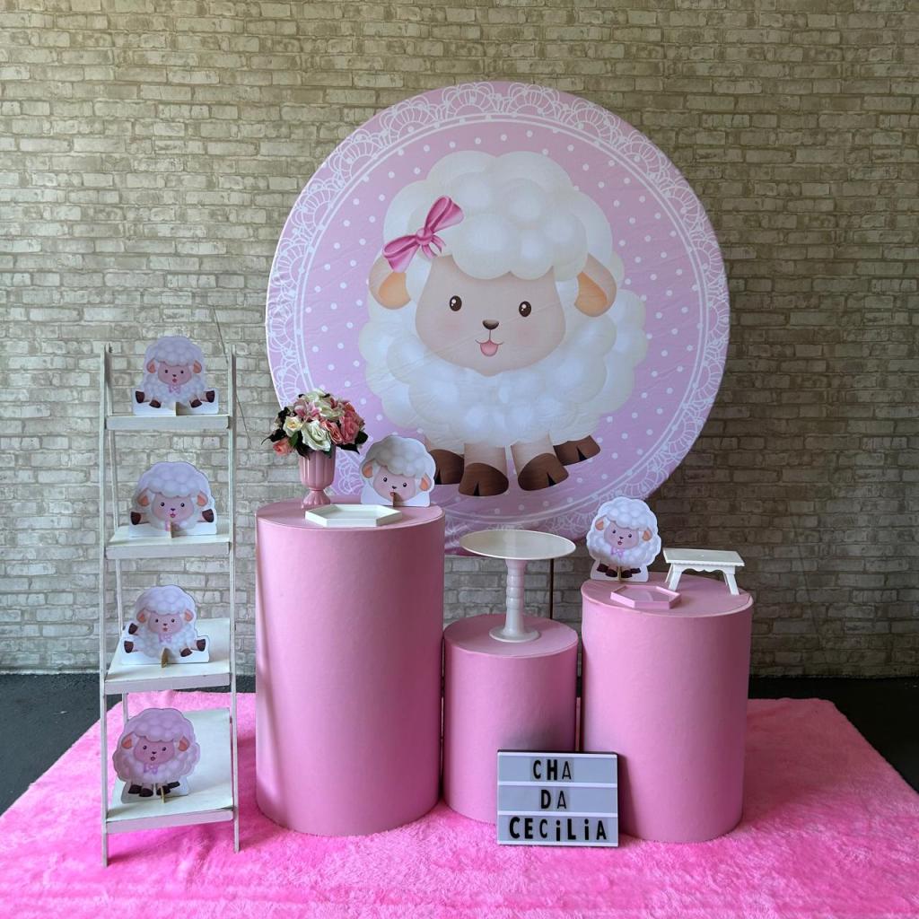 Alugue Tema Para Festa Decoração Ovelhinha Tecido ( Modelo 2 ) - Tallentos Decorações 