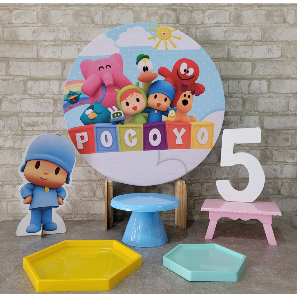 Alugue Tema Para Festa Na Mesa Decoração Pocoyo - Tallentos Decorações 