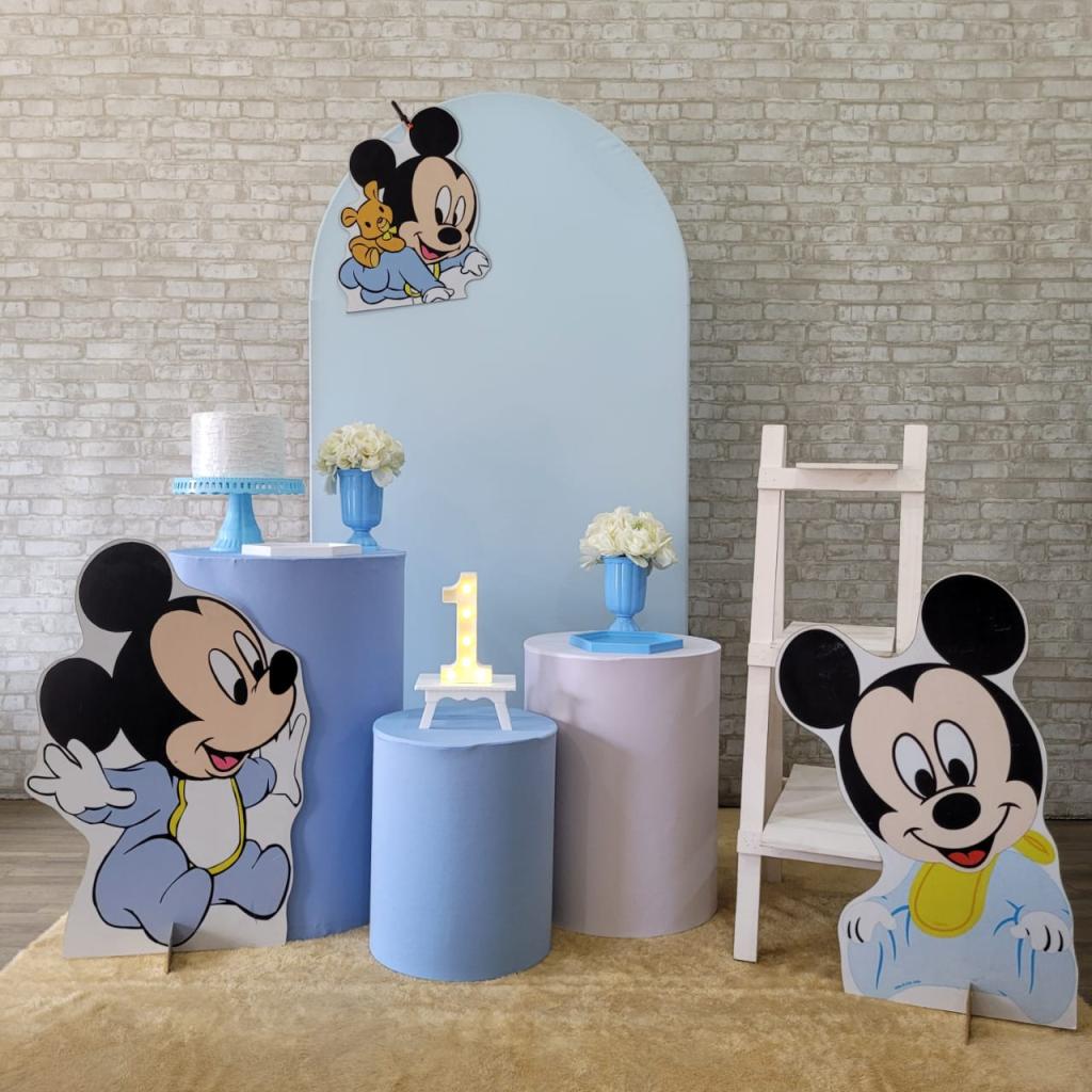 Alugue Tema Para Festa Decoração Mickey Baby Tecido ( Modelo 1 ) - Tallentos Decorações 