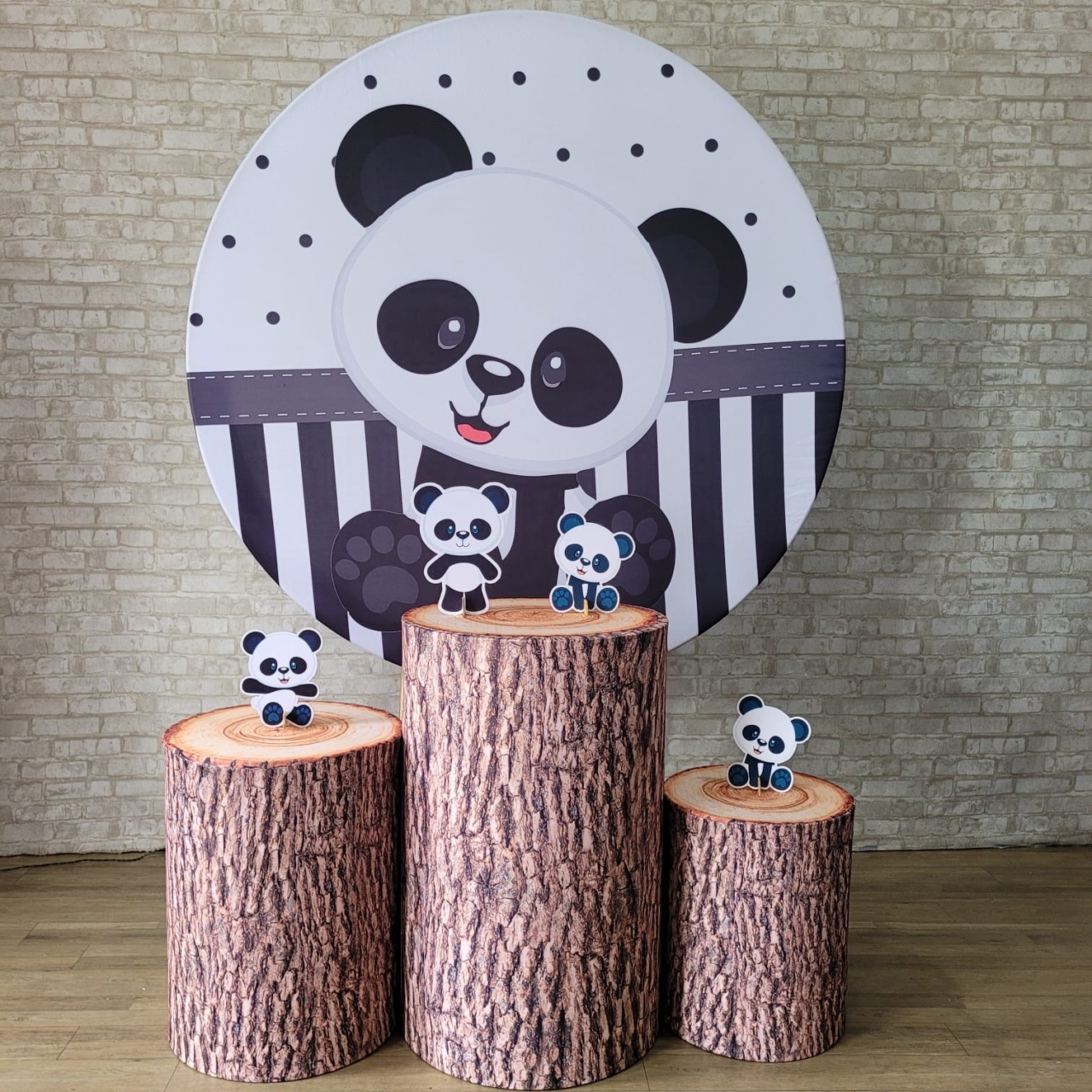 Alugue Tema Para Festa Decoração Panda Tecido ( Modelo 1 ) - Tallentos Decorações 