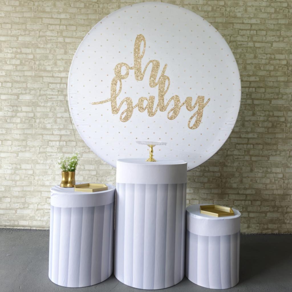 Alugue Tema Para Festa Decoração Chá Revelação Oh Baby Tecido ( Modelo 1 ) - Tallentos Decorações 