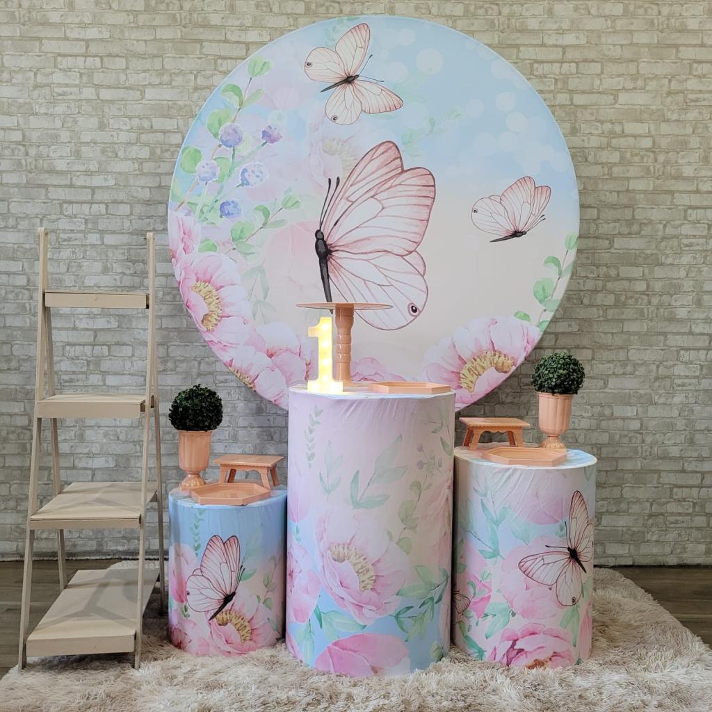Alugue Tema Para Festa Decoração Borboleta Tecido ( Modelo 2 ) - Tallentos Decorações 