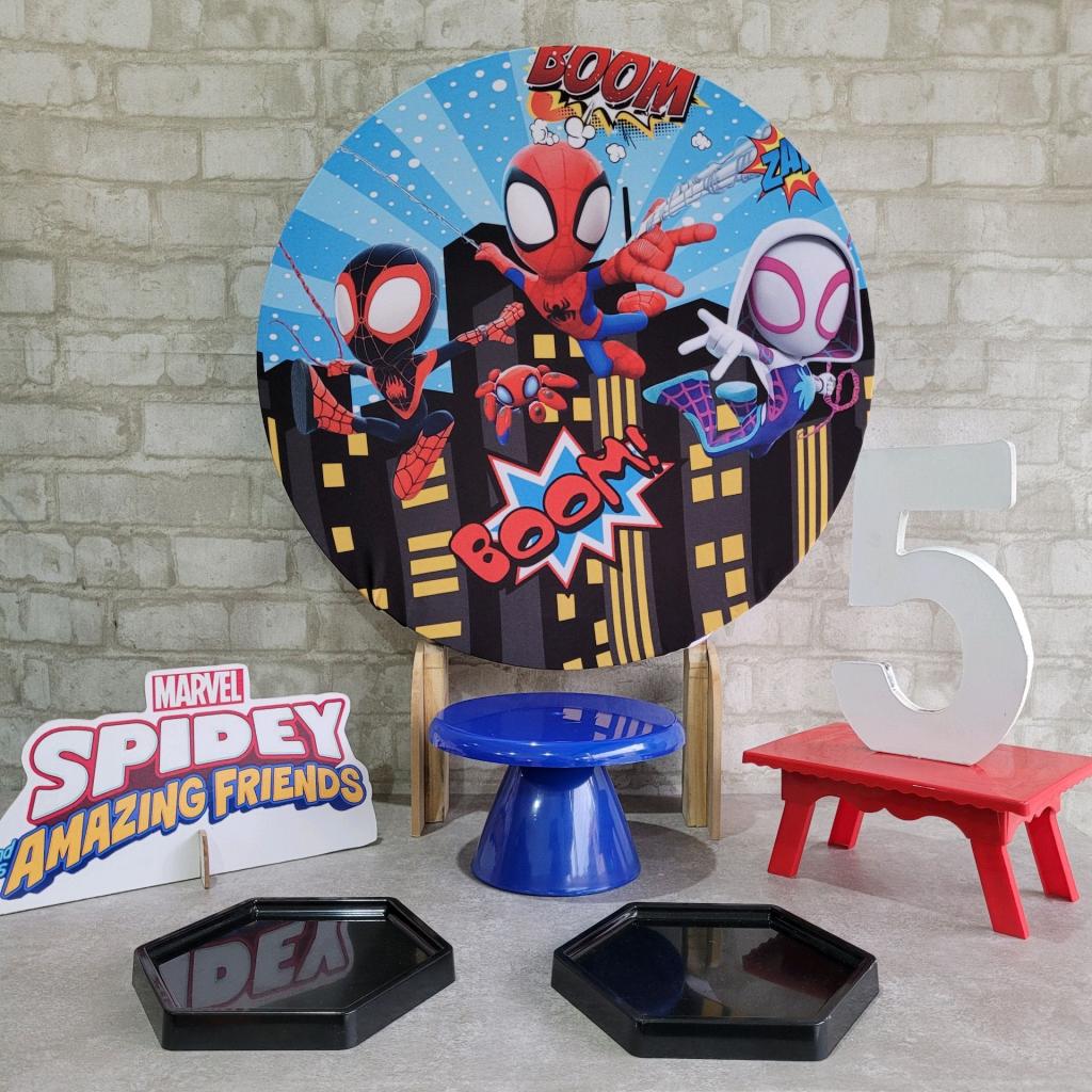 Alugue Tema Para Festa Na Mesa Decoração Spidey E Seus Amigos - Tallentos Decorações 