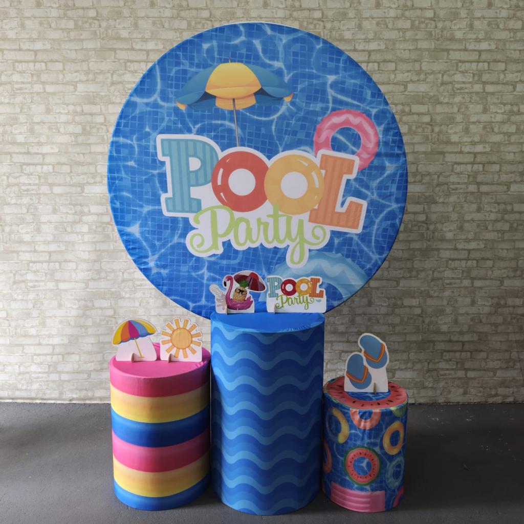 Alugue Tema Para Festa Decoração Pool Party Tecido ( Modelo 2 ) - Tallentos Decorações 