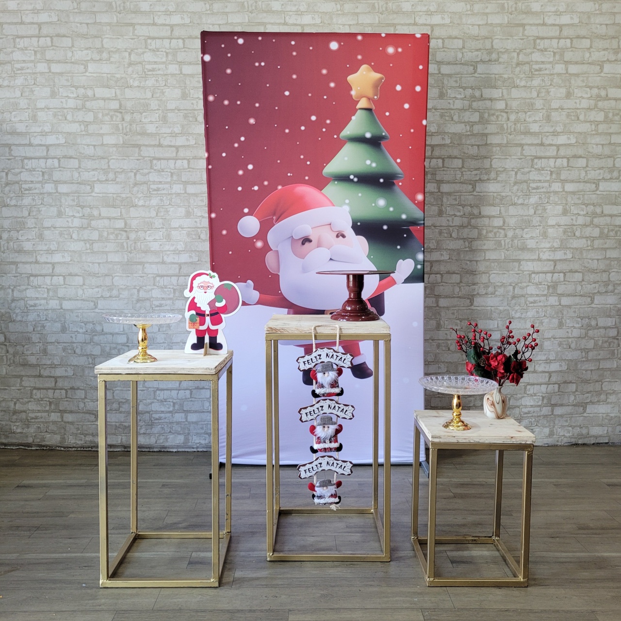 Alugue Tema Para Festa Decoração Natal Tecido ( Modelo 22 ) - Tallentos Decorações 