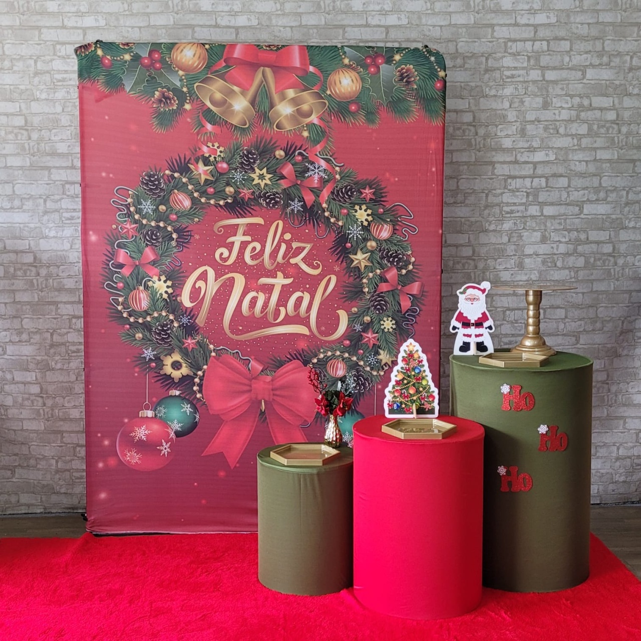 Alugue Tema Para Festa Decoração Natal Tecido ( Modelo 7 ) - Tallentos Decorações 