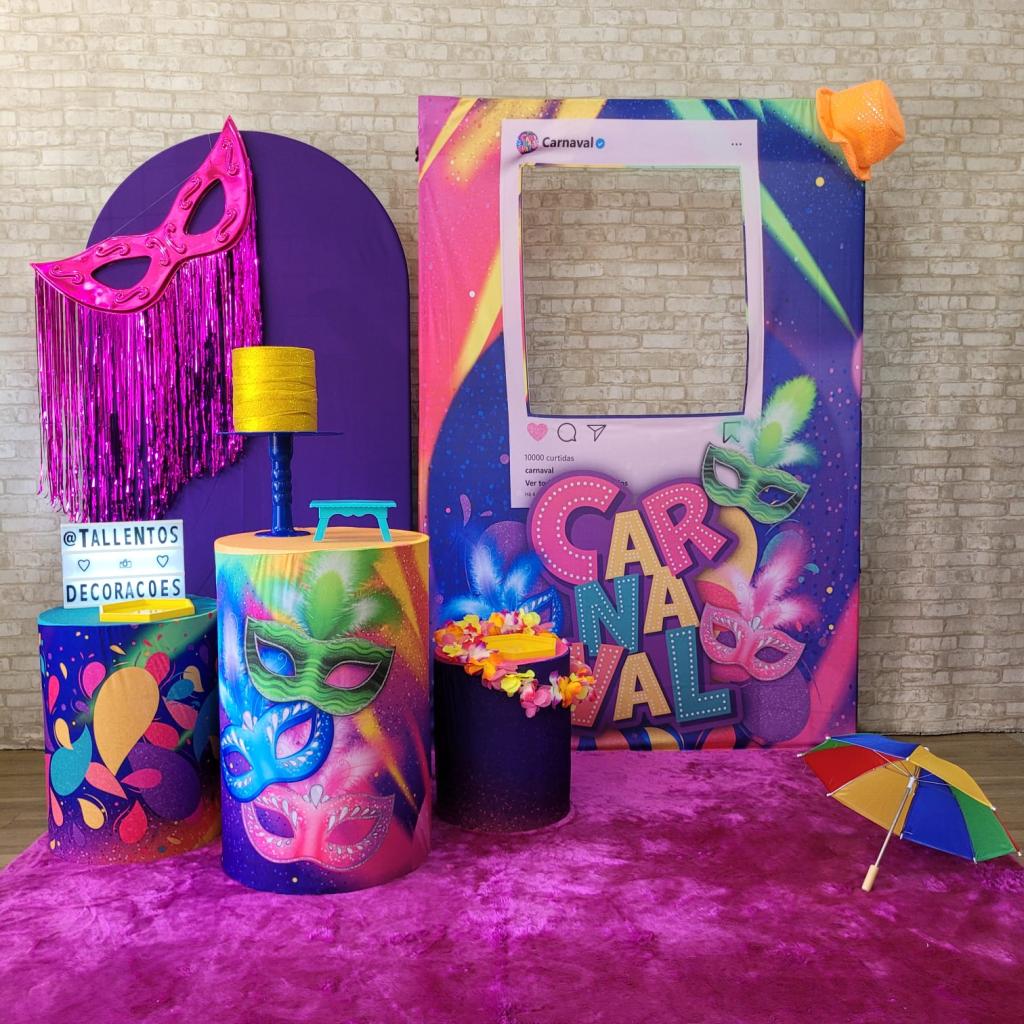 Alugue Tema Para Festa Decoração Carnaval Tecido ( Modelo 4 ) - Tallentos Decorações 