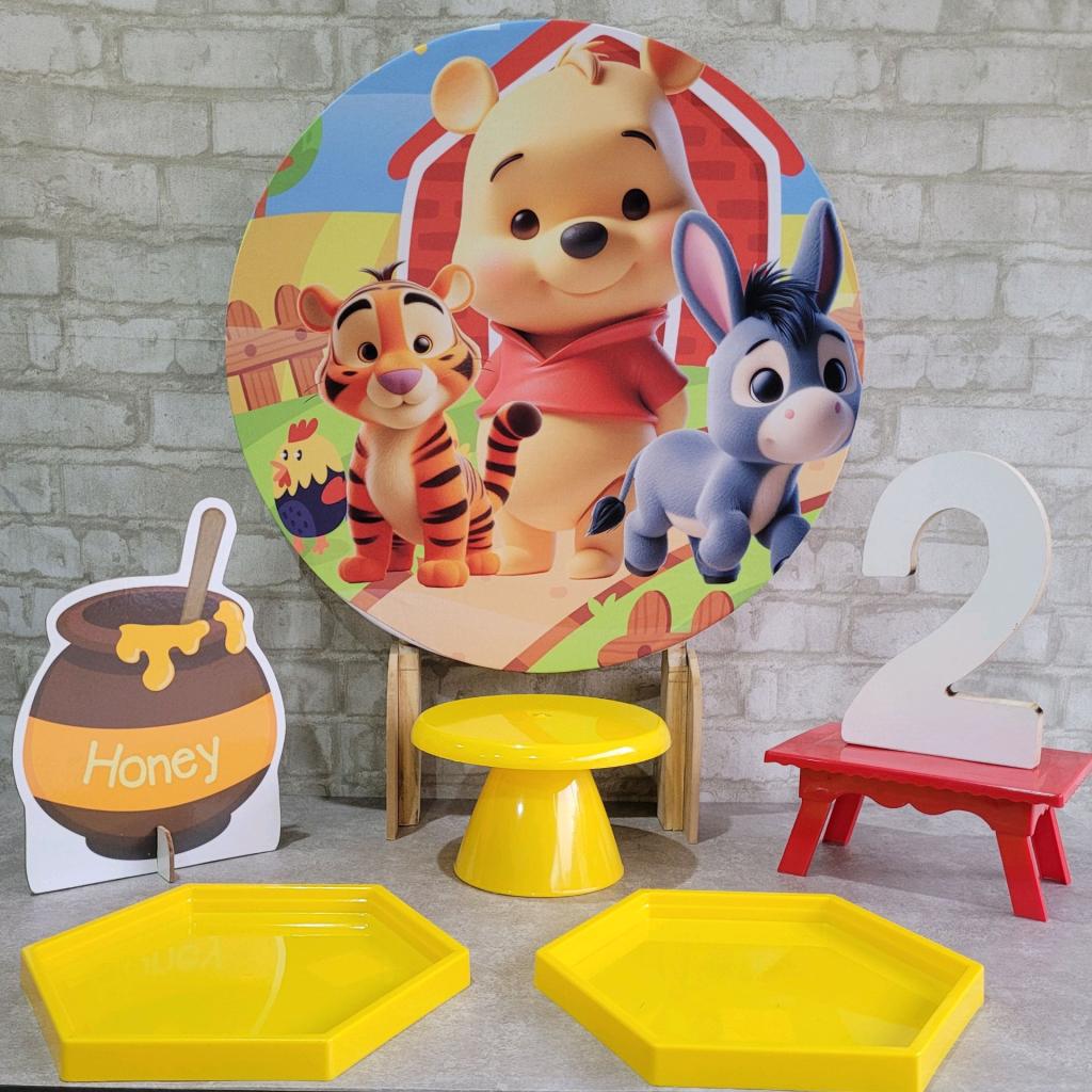Alugue Tema Para Festa Na Mesa Decoração Ursinho Pooh - Tallentos Decorações 