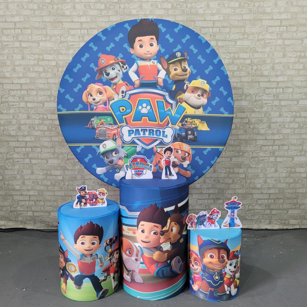Alugue Tema Para Festa Decoração Patrulha Canina Tecido ( Modelo 5 ) - Tallentos Decorações 