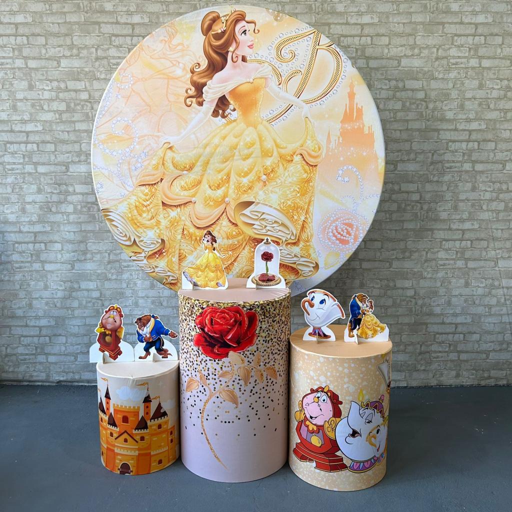 Alugue Tema Para Festa Decoração Bela E A Fera Tecido ( Modelo 2 ) - Tallentos Decorações 