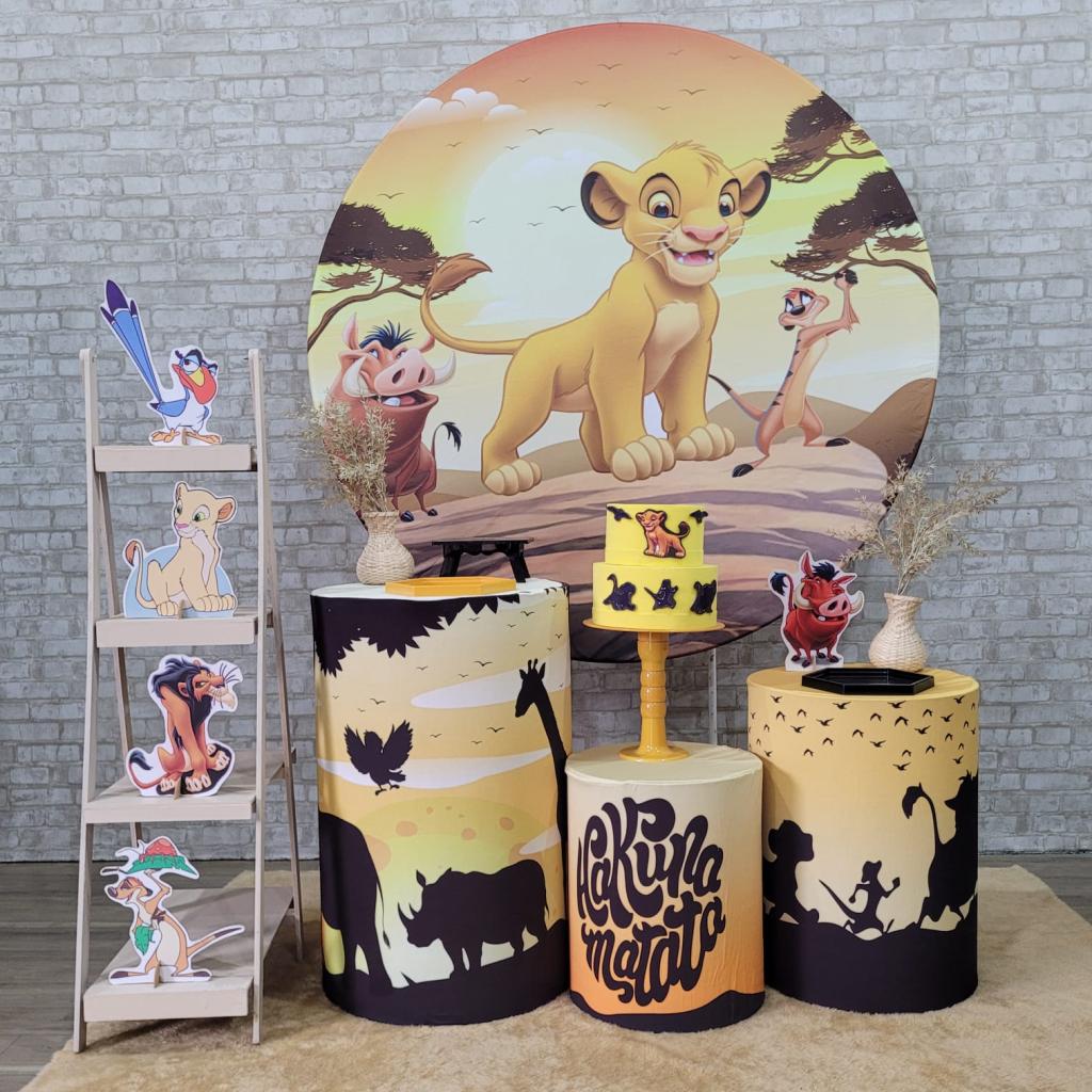 Alugue Tema Para Festa Decoração Rei Leão Tecido ( Modelo 2 ) - Tallentos Decorações 